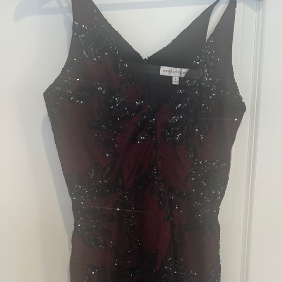 Dress the Population wine and black sequins mini dress - Picture 1 of 4
